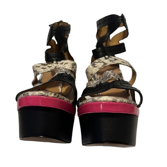 L.A.M.B. Y2K Janelle Strappy Platform Wedge Sandals Size 8.5 NWOB - Picture 8 of 16
